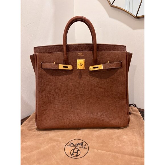HERMÈS Handbags - Authentic HERMES Birkin HAC Haut à Courroies 32 brown courchevel leather bag